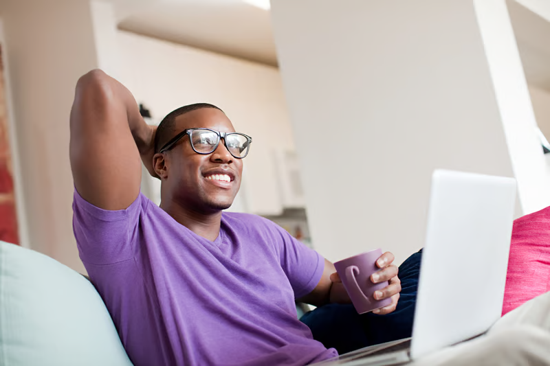 Person relaxed, satisfied
